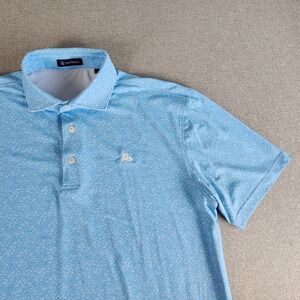 Turtleson Golf Polo Shirt Mens Large Blue Abstract Print Performance Stretch